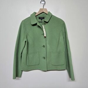 NEW! Talbots Double-Faced Wool Jacket Felted Green Plush Career Size 6 MSRP $249